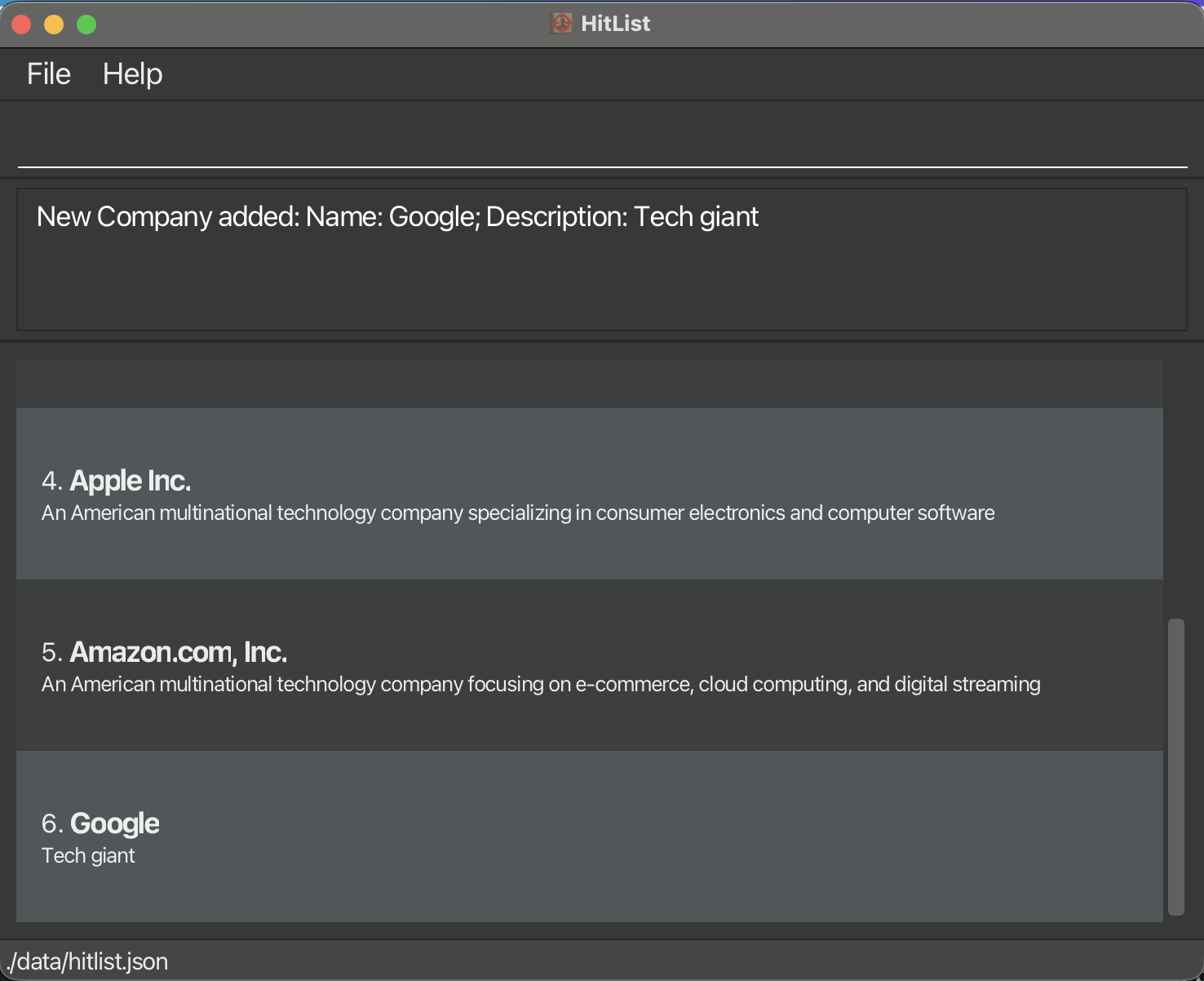 Creation of company Google with description Tech giant