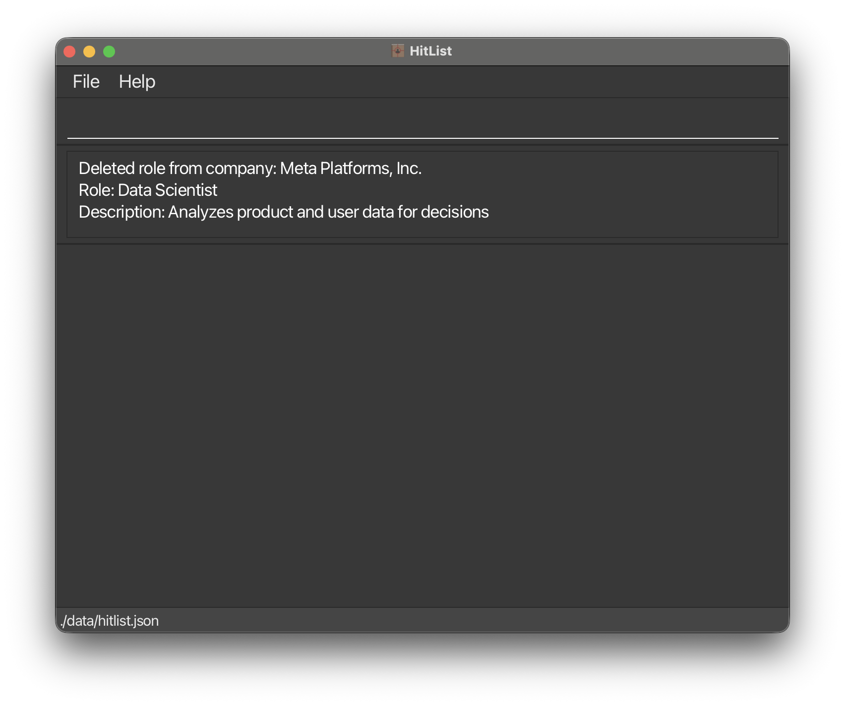 Deletion of first role from company Meta Platforms, Inc.